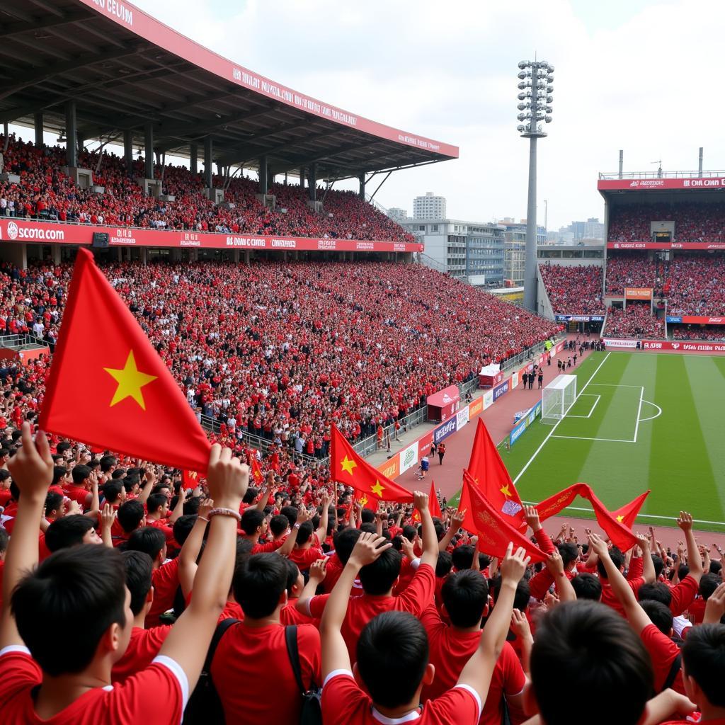 Hai Phong Football Club Fans at Lach Tray Stadium