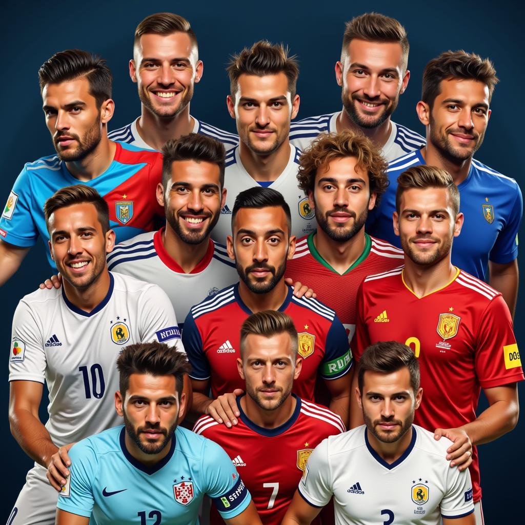 Group Photo of Handsome Football Players at the World Cup 2018