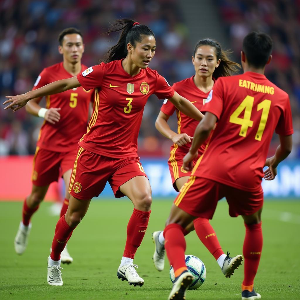 Handsome Vietnamese U22 Football Players on the Field