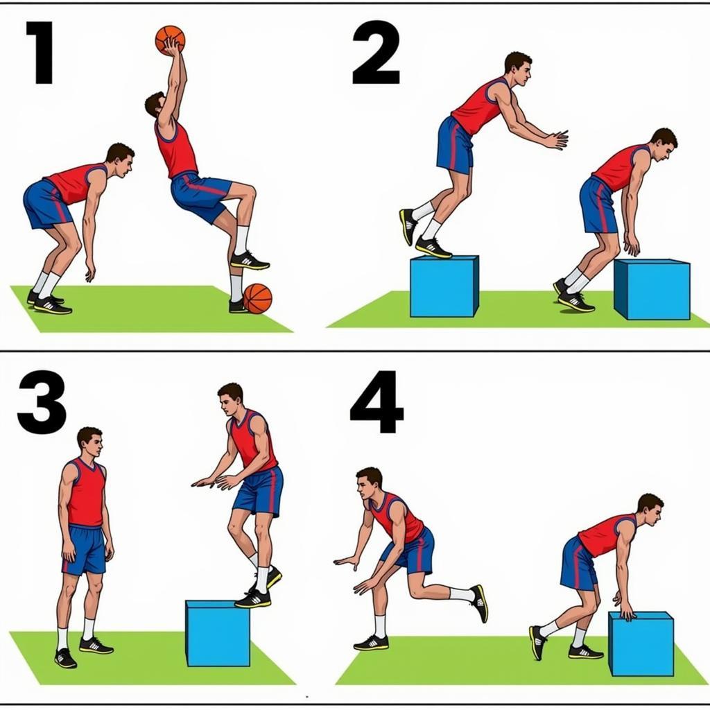 Football Players High Jump Training