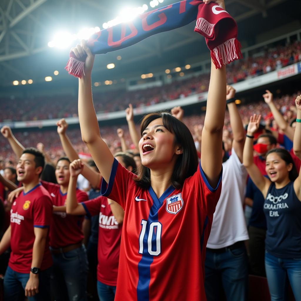 Hoa Minzy at a Football Stadium