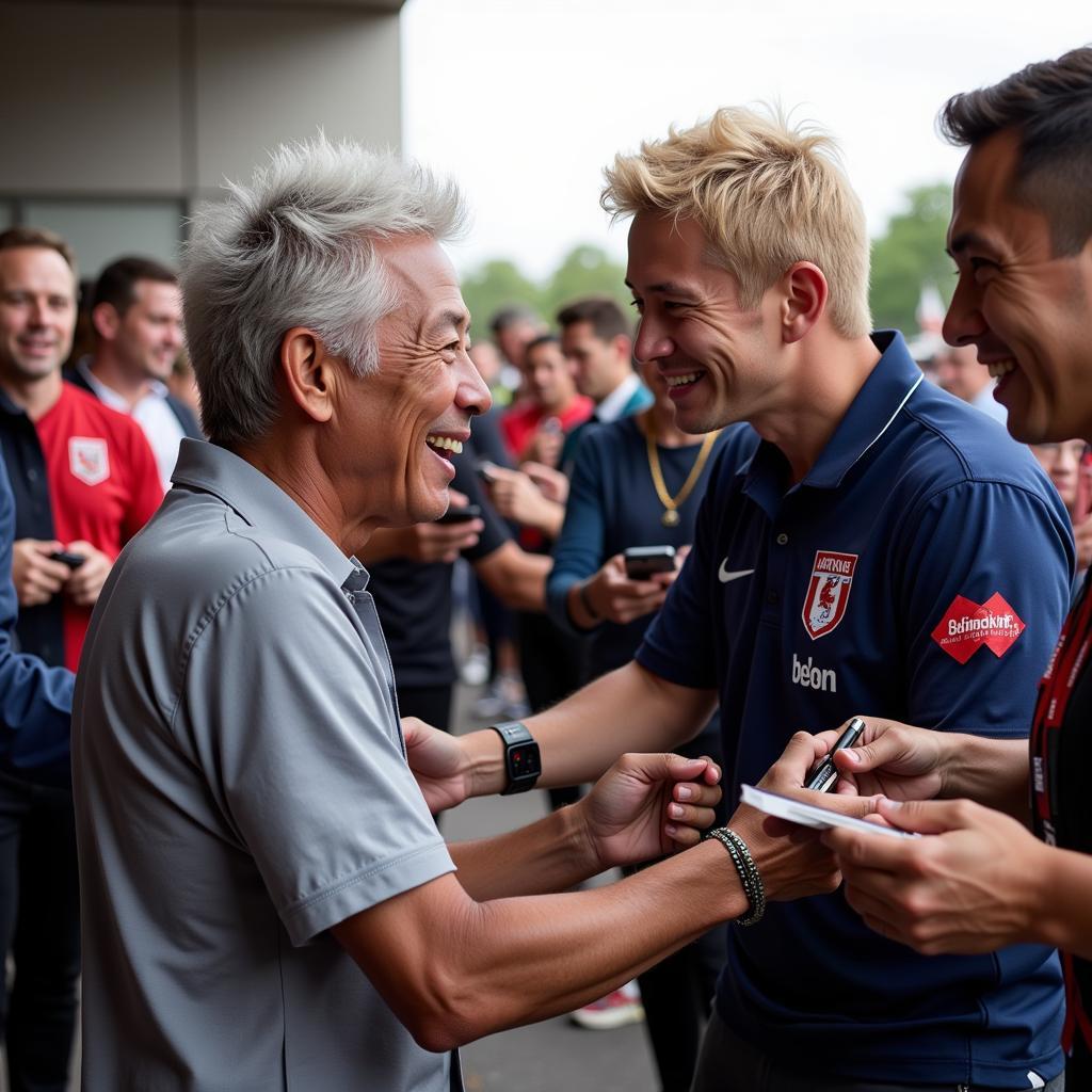 Keisuke Honda interacting with fans