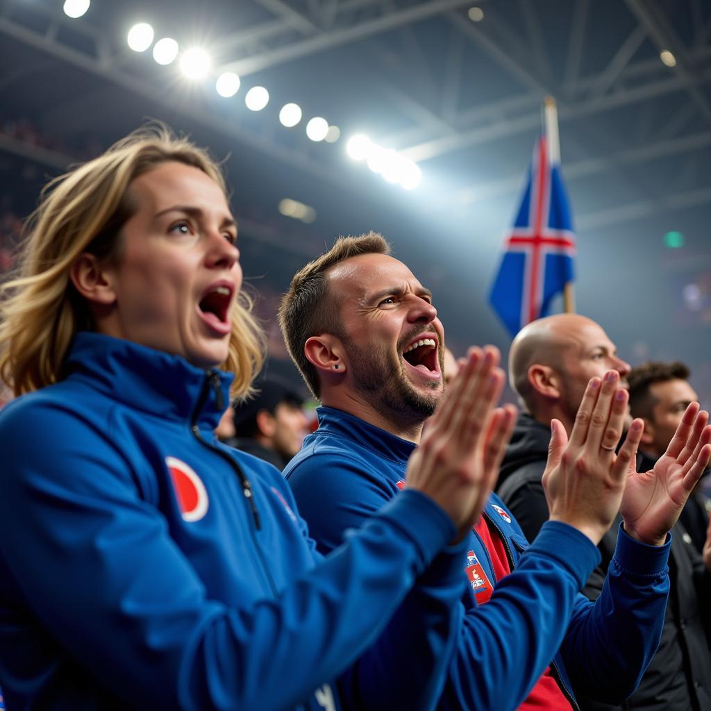 Icelandic Football Fans Celebrating