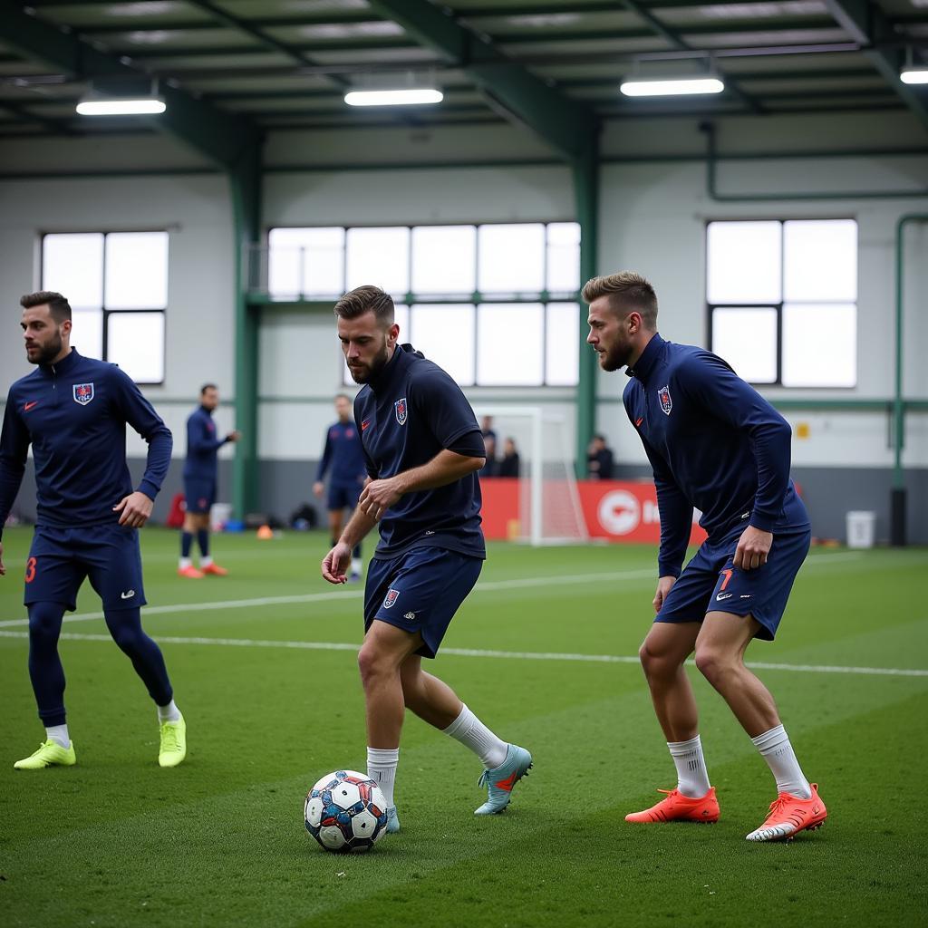 Icelandic Football Players Training