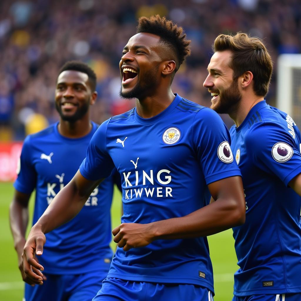 Iheanacho Celebrates FA Cup Victory