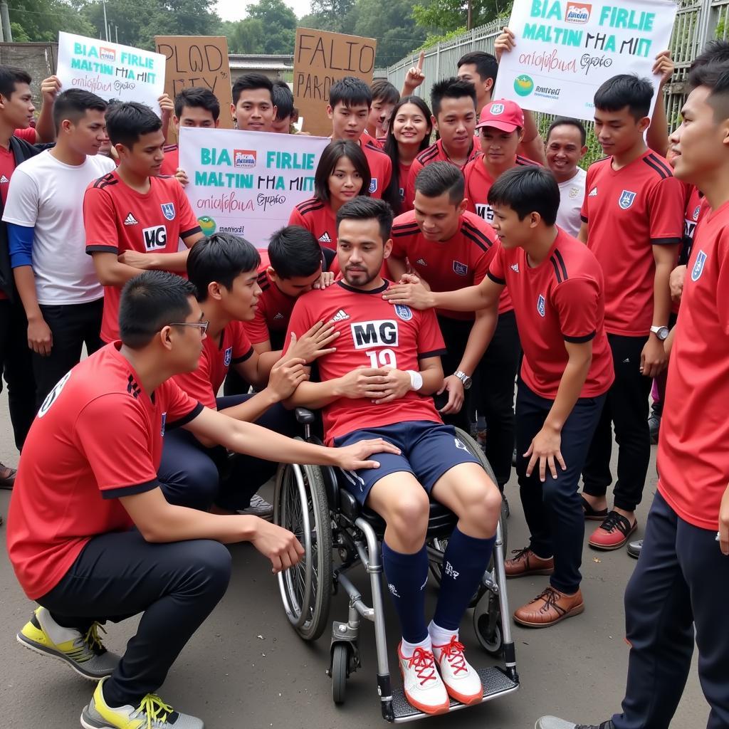 Indonesian Football Community Showing Support for Injured Player