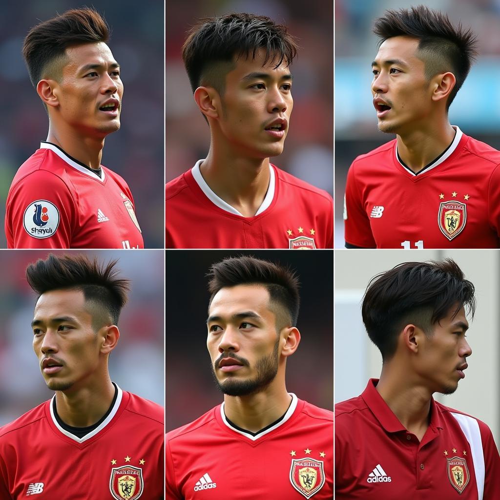 Various hairstyles of Indonesian football players