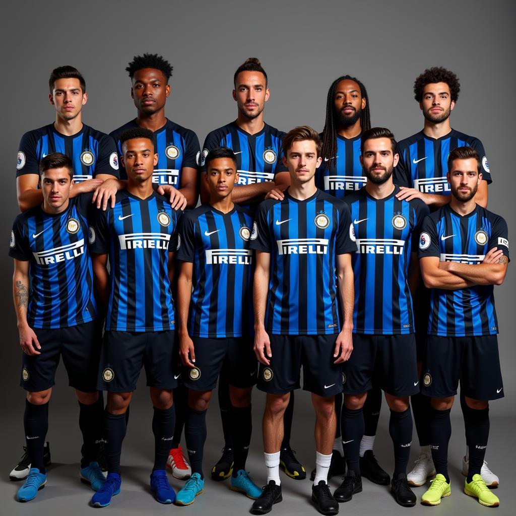 Inter Milan team photo, showcasing the full squad and their individual strengths.