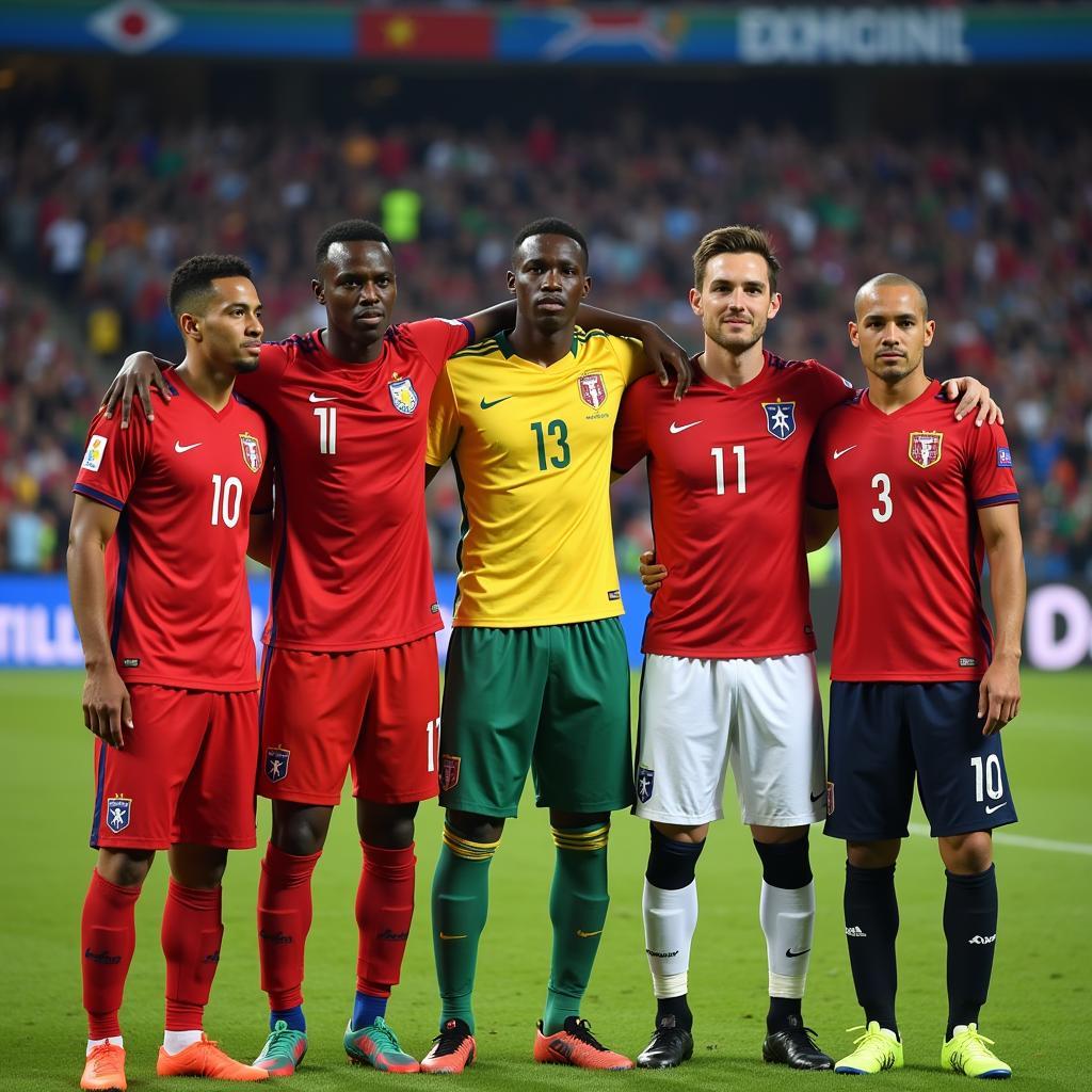 International Football Players from Diverse Backgrounds