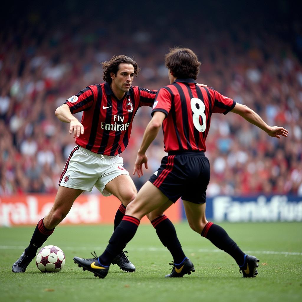 Italian defensive wall: Baresi and Maldini.