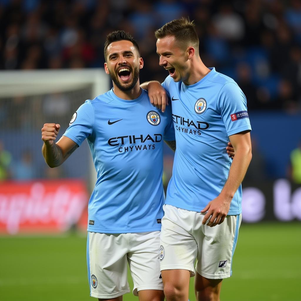 Julian Alvarez and Erling Haaland Celebrating a Goal