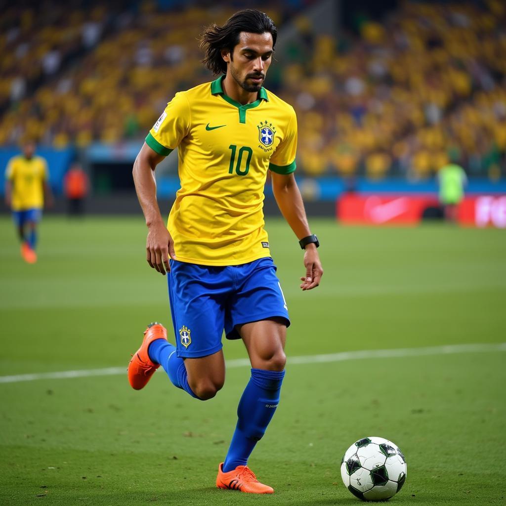 Kaka playing for Brazil National team