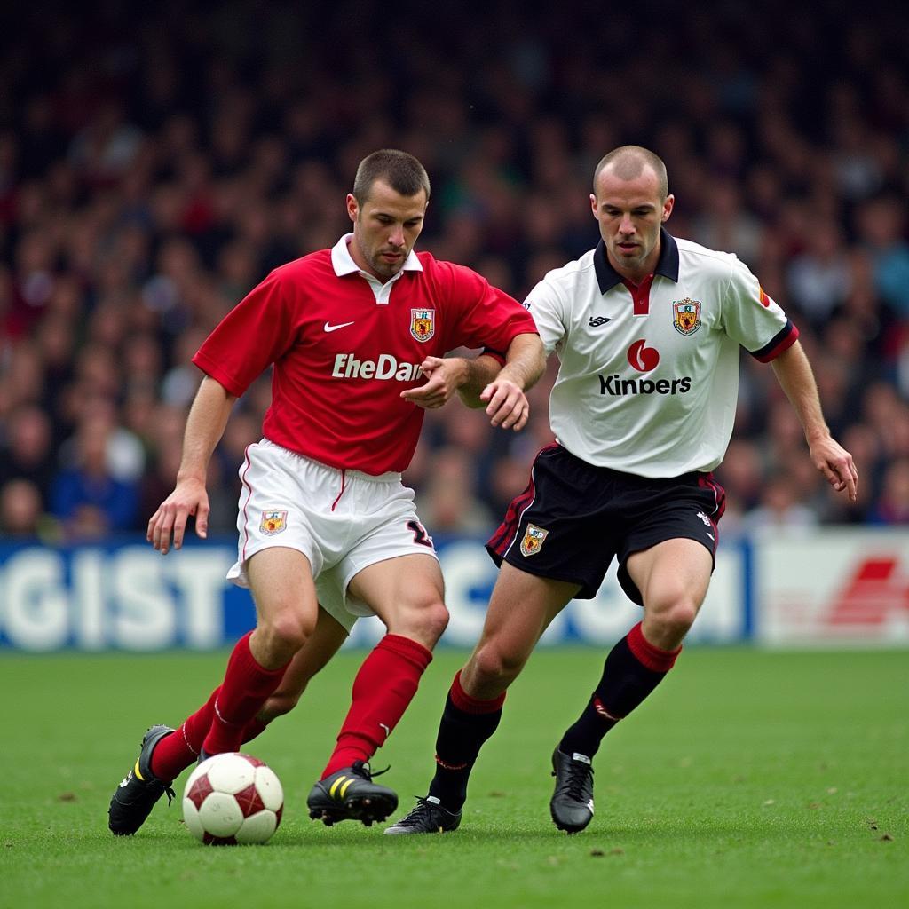 Keane and Haaland Tackle in 2001 Manchester Derby