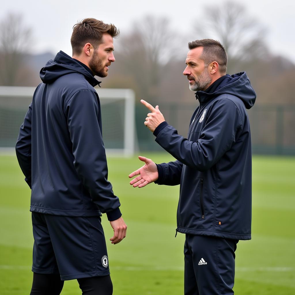 Keane and Haaland on the Training Ground