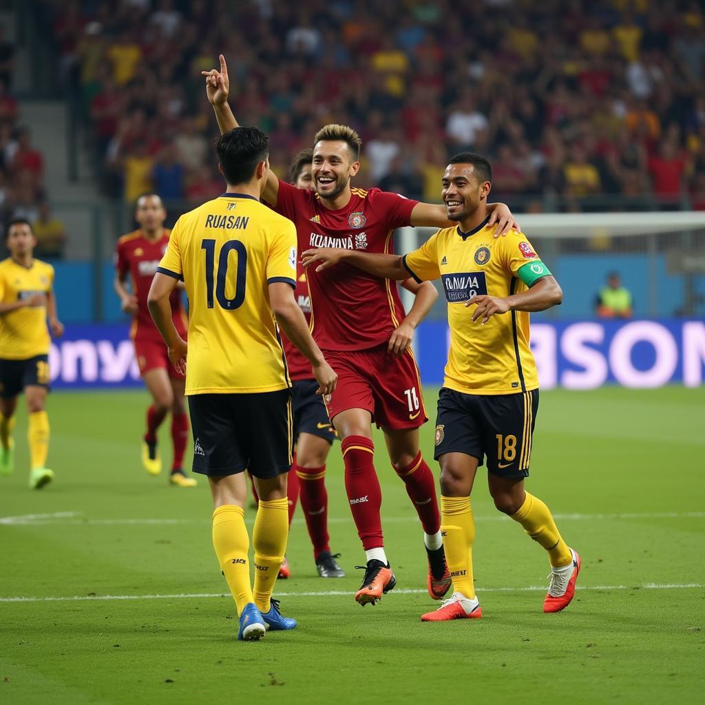 Khanh Hoa Striker Celebrating Goal