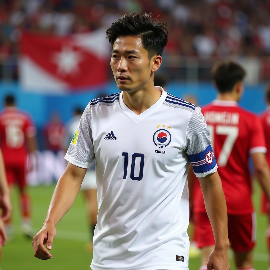 Ki Sung-yueng captaining the South Korean national team.