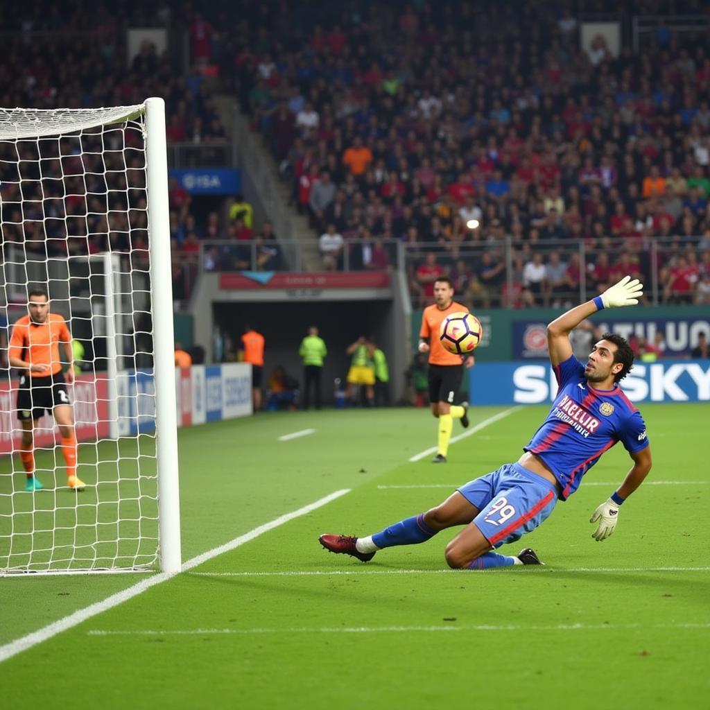 Kiko Casilla Making a Save for Espanyol