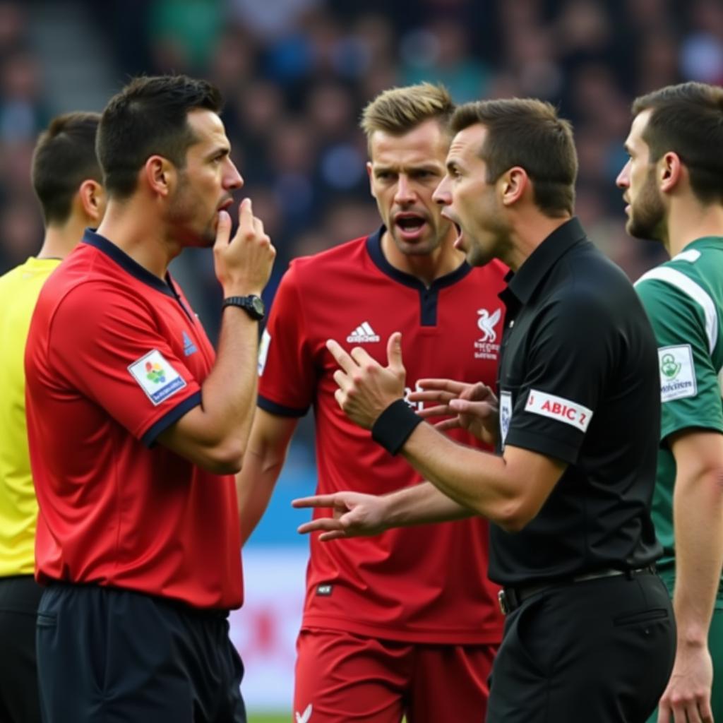 Kove arguing with the referee during a game