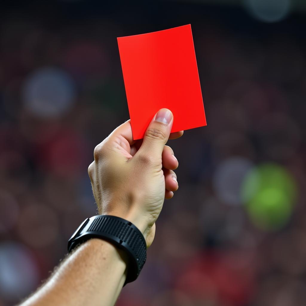 Referee Showing Red Card in La Liga