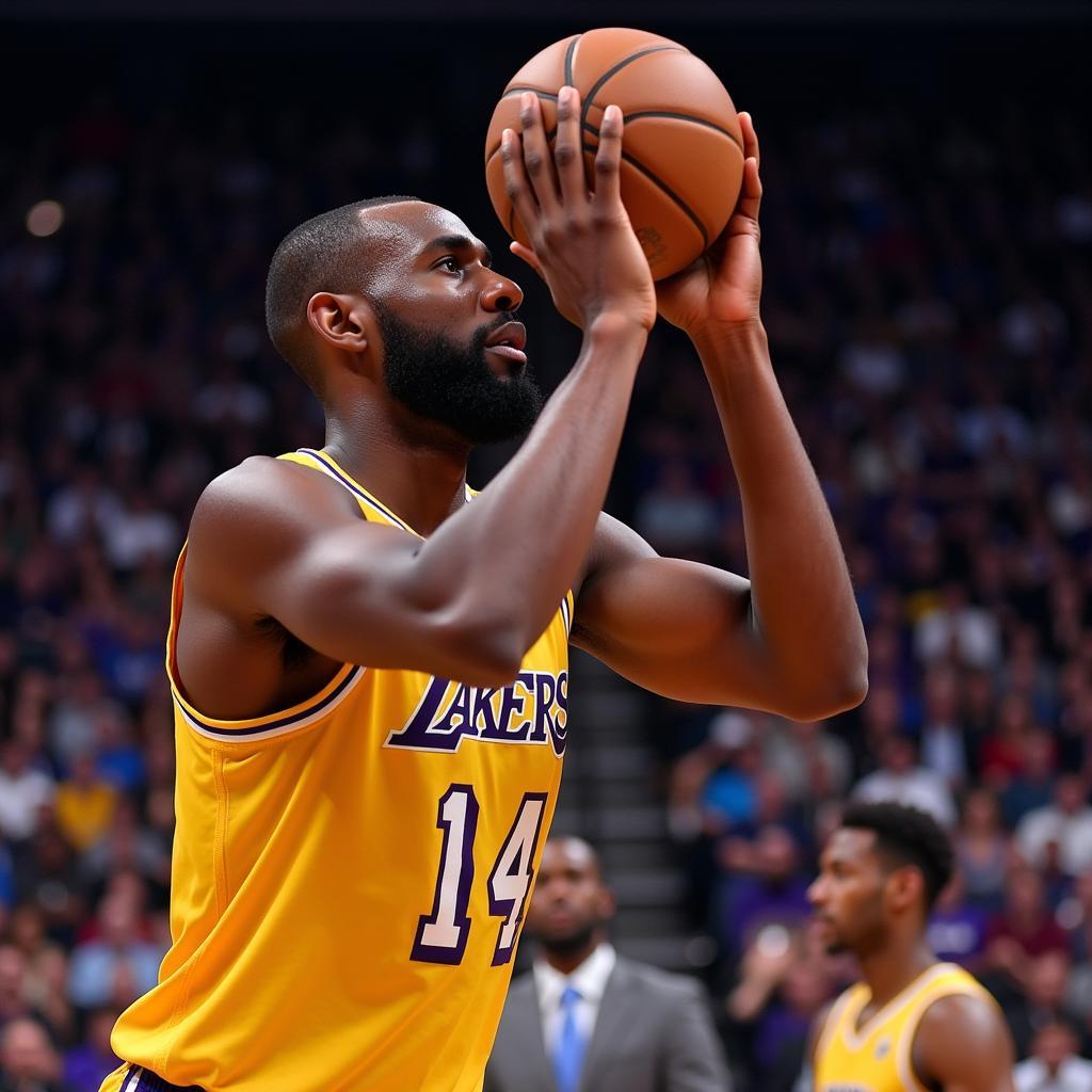 Lakers Player Shooting Free Throw Under Pressure