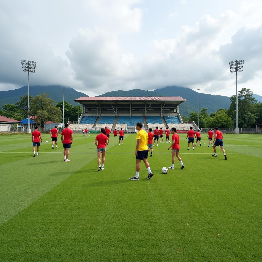 Lao Football Team Training