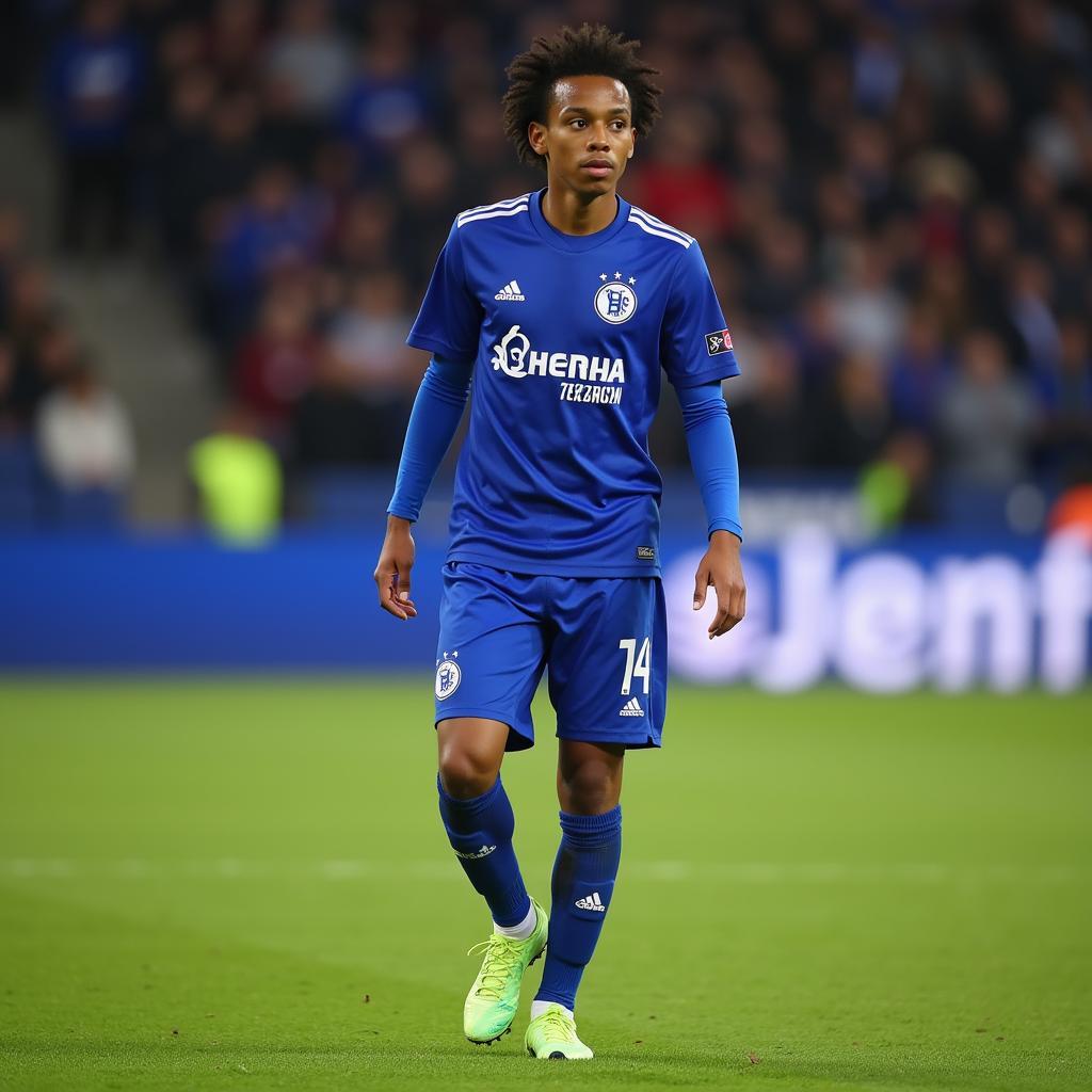 Leroy Sane making his debut for Schalke 04