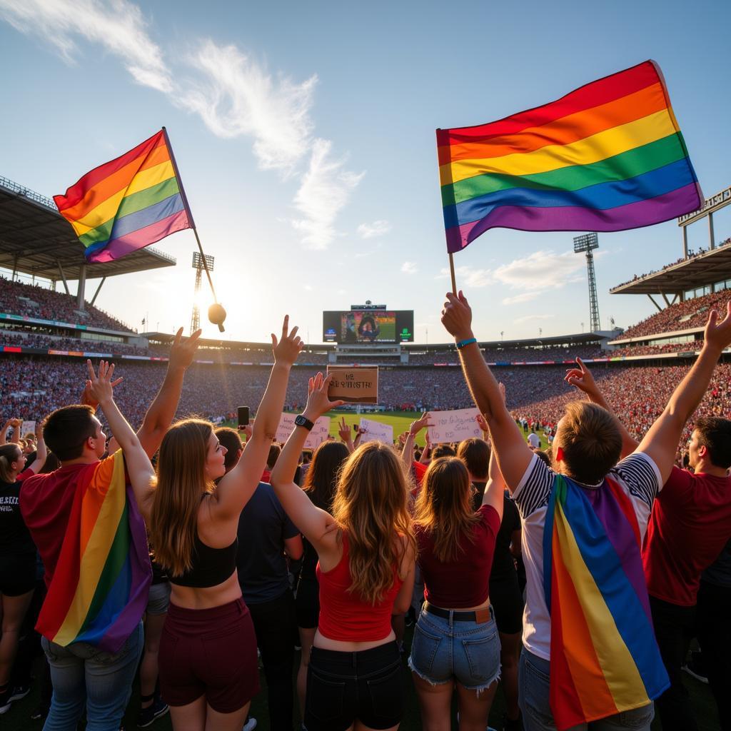 LGBTQ+ Fans Supporting their Football Team