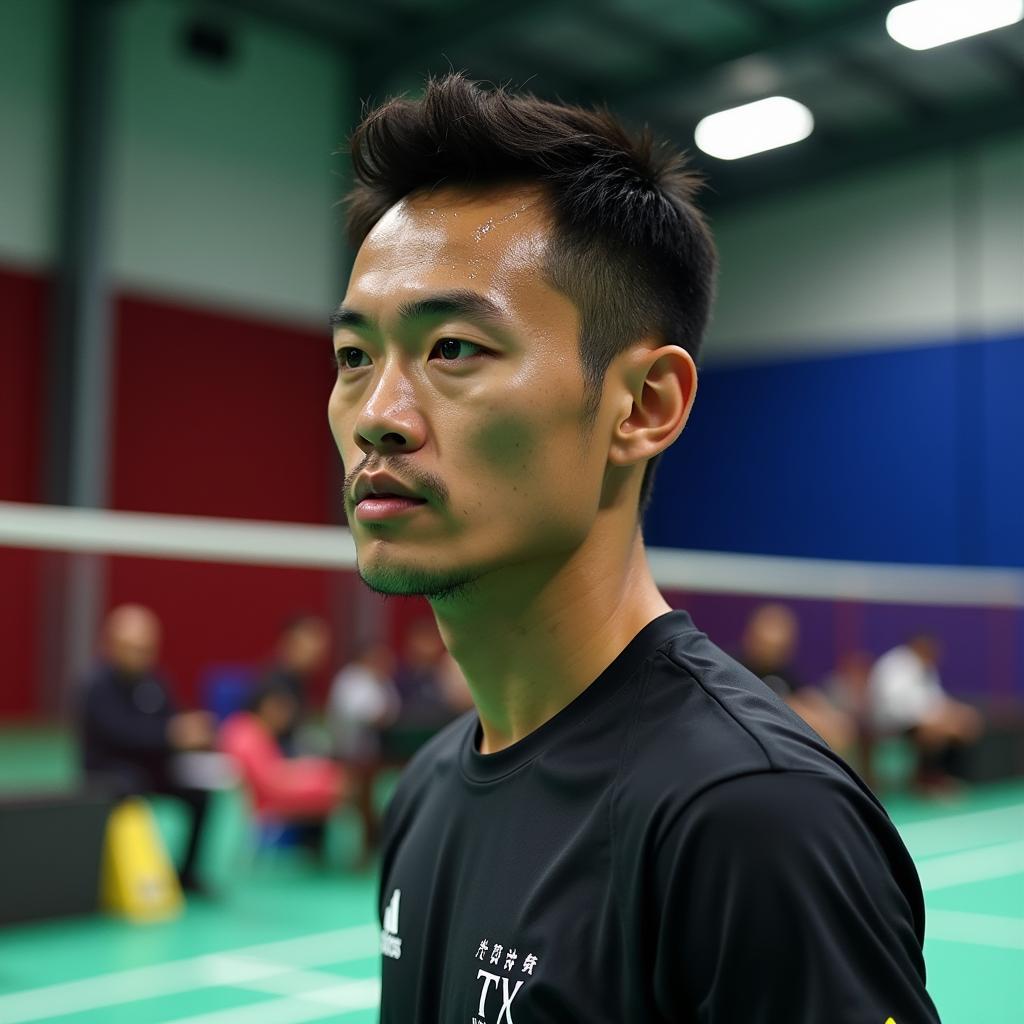 Lin Dan undergoing intense training