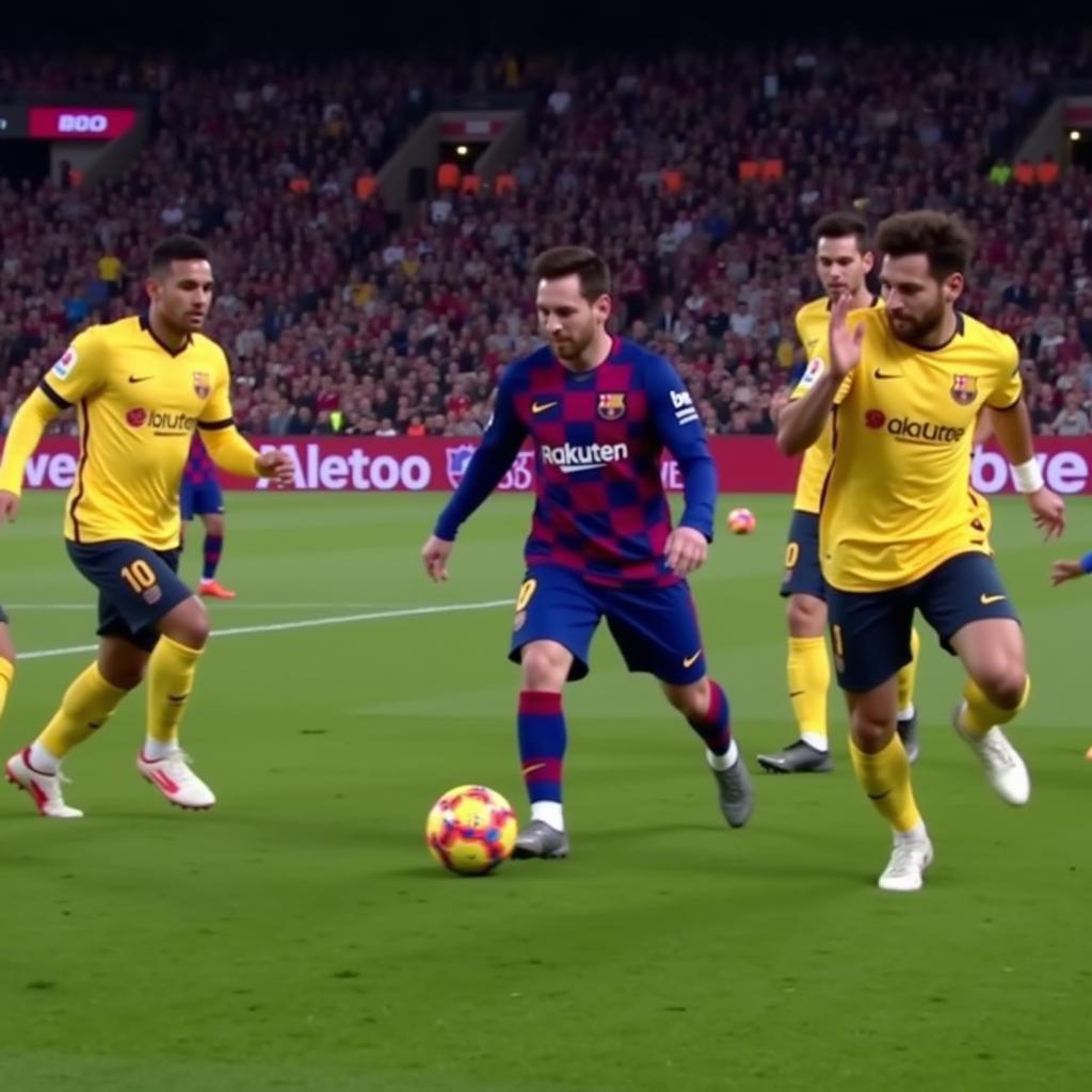 Lionel Messi Dribbling Past Defenders in 2019