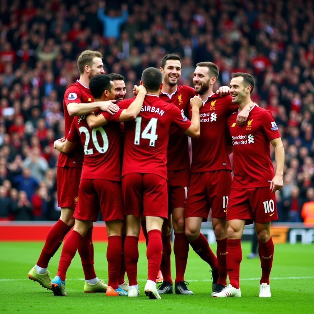 Liverpool Players 2015 Goal Celebration