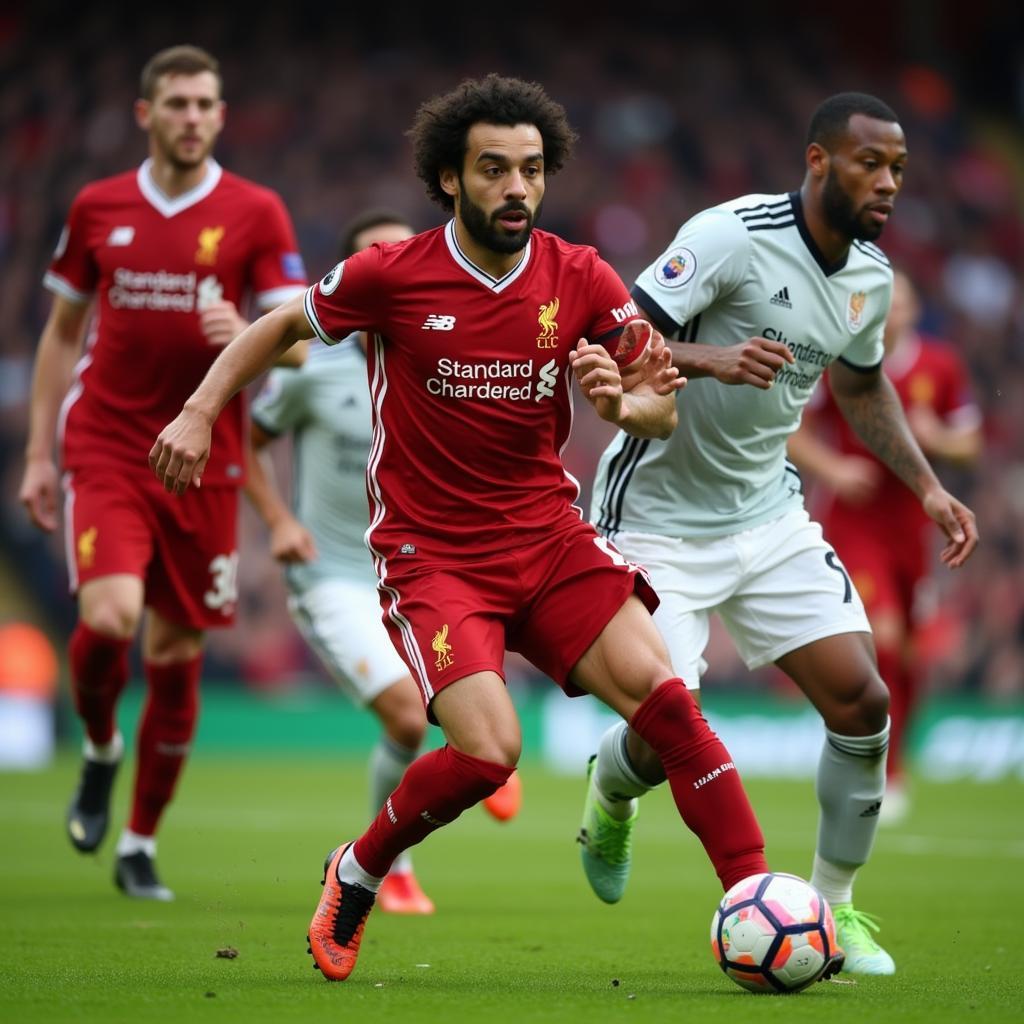 Mohamed Salah in Action for Liverpool