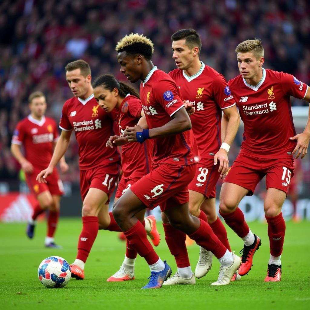 Liverpool U23 Players in Match Action