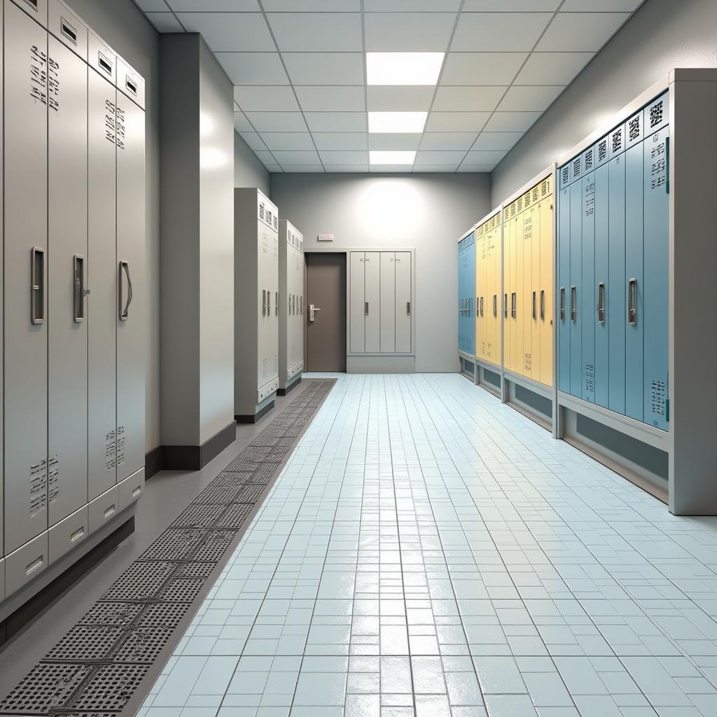 Locker Room Flooring and Drainage System