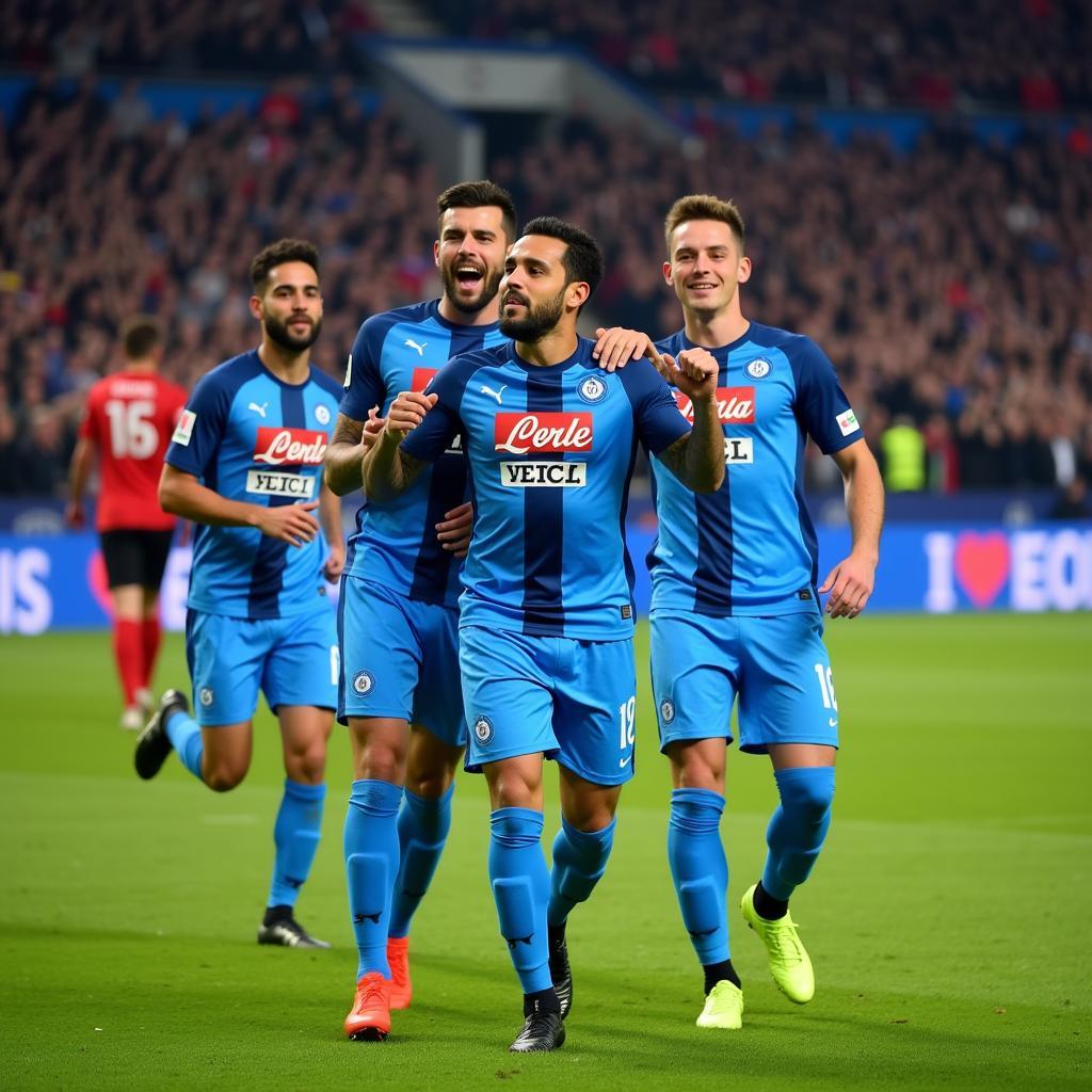 Lorenzo Insigne celebrating a goal for Napoli