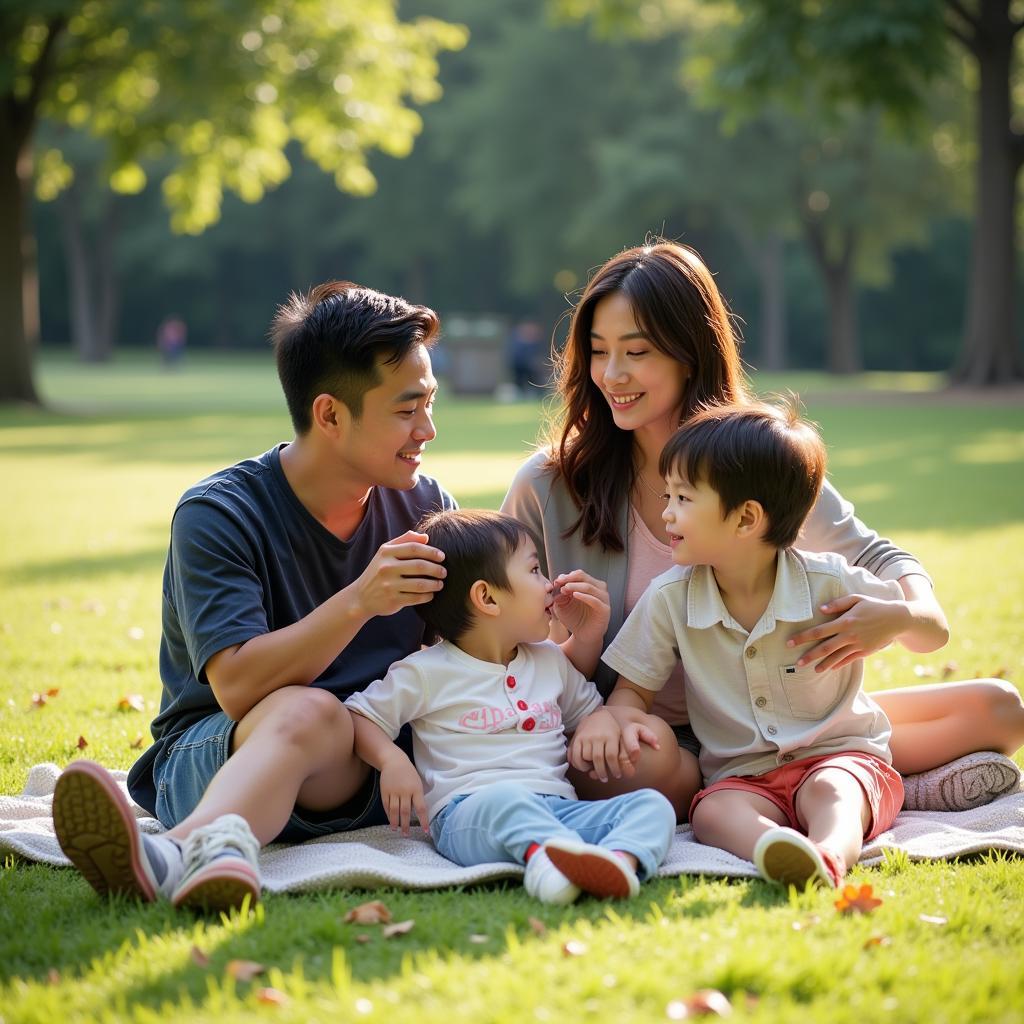 Mac Hong Quan and his wife, Ky Han, enjoying family life.