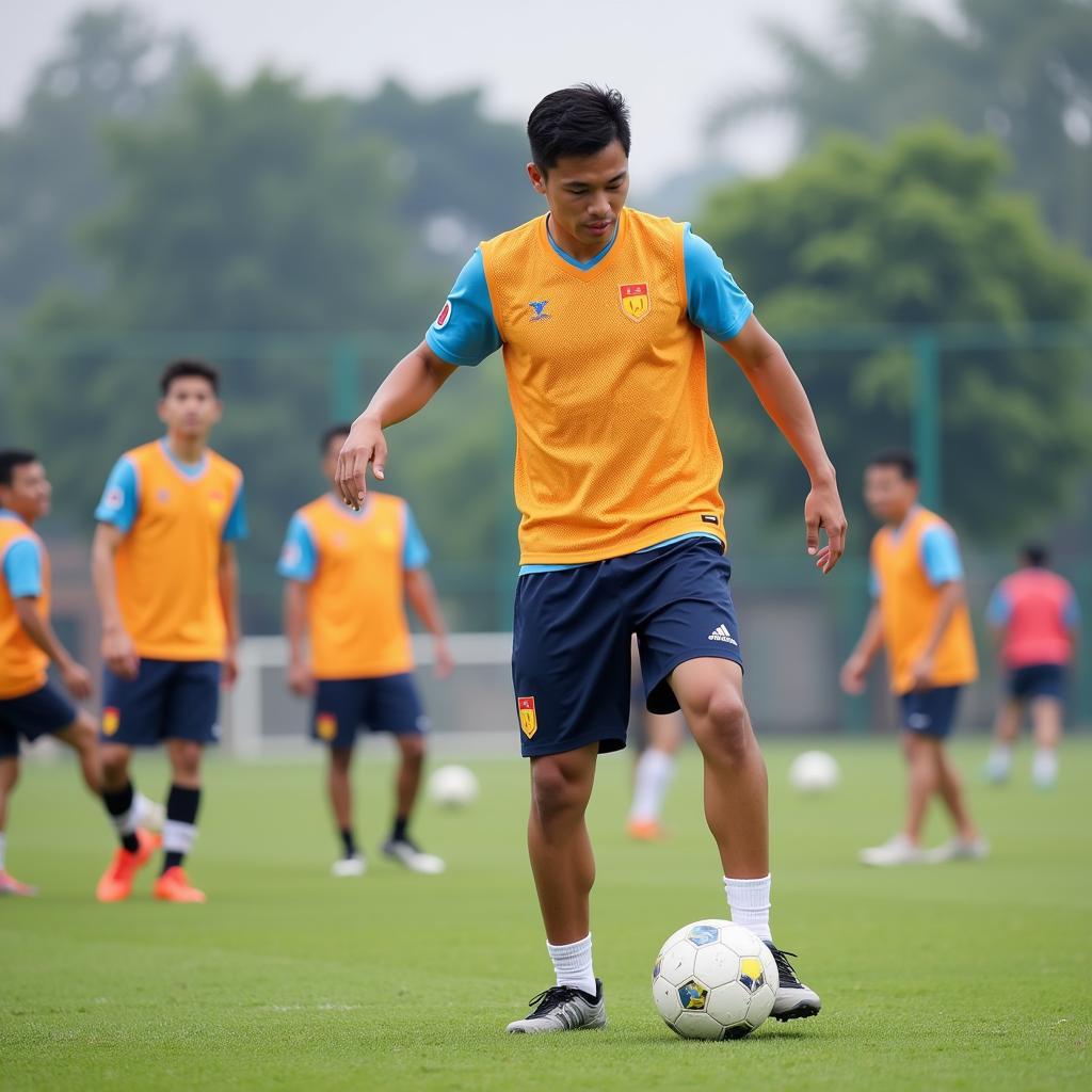 Mai Xuan Quyet Training with Nam Dinh FC