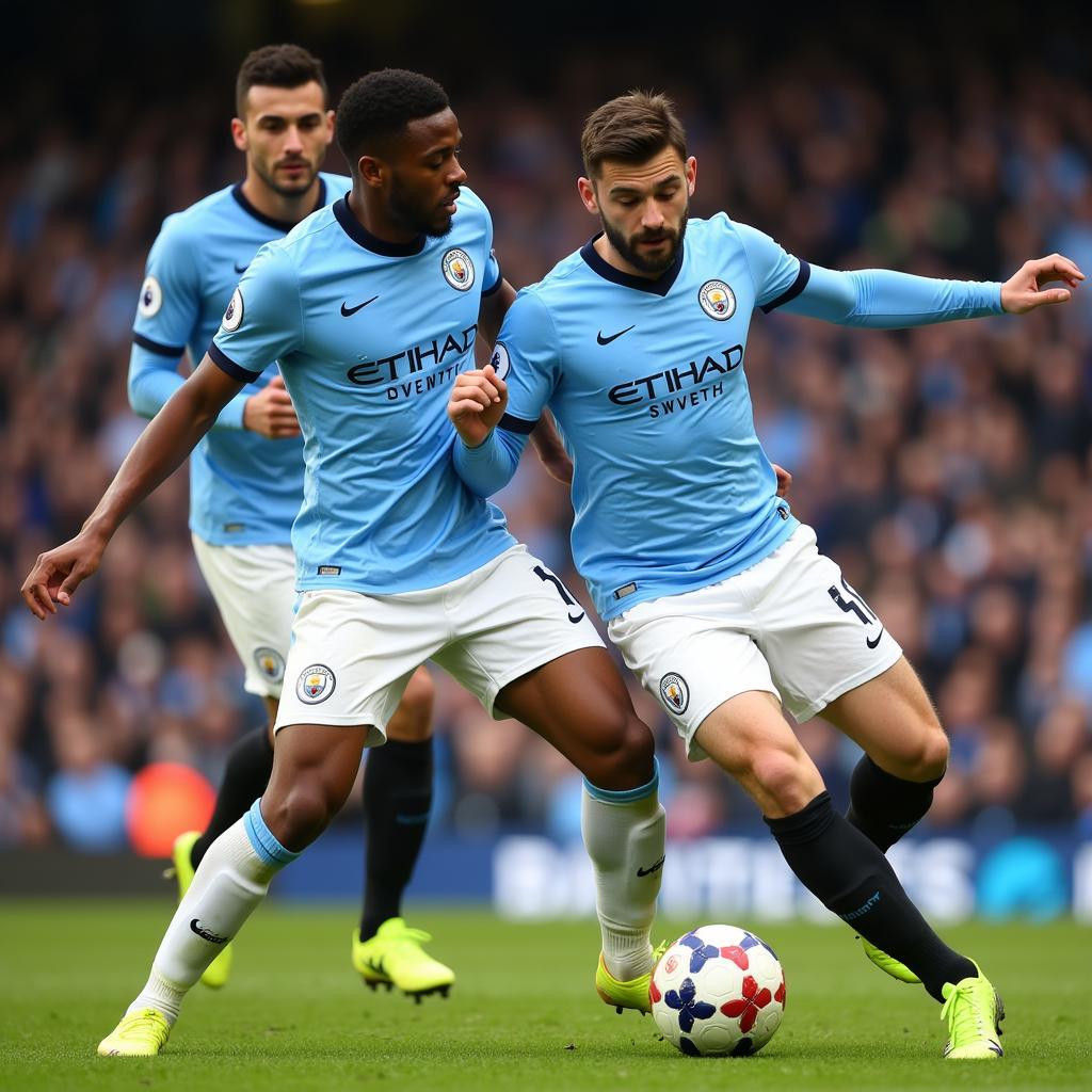 Man City's Forwards in Action