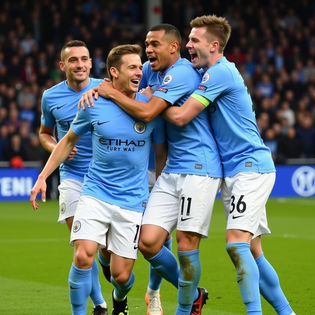 Haaland celebrates his goal against Dortmund