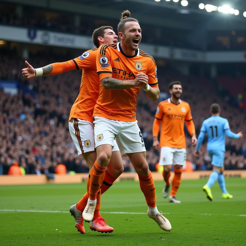 Haaland Celebrates Goal Against Wolves