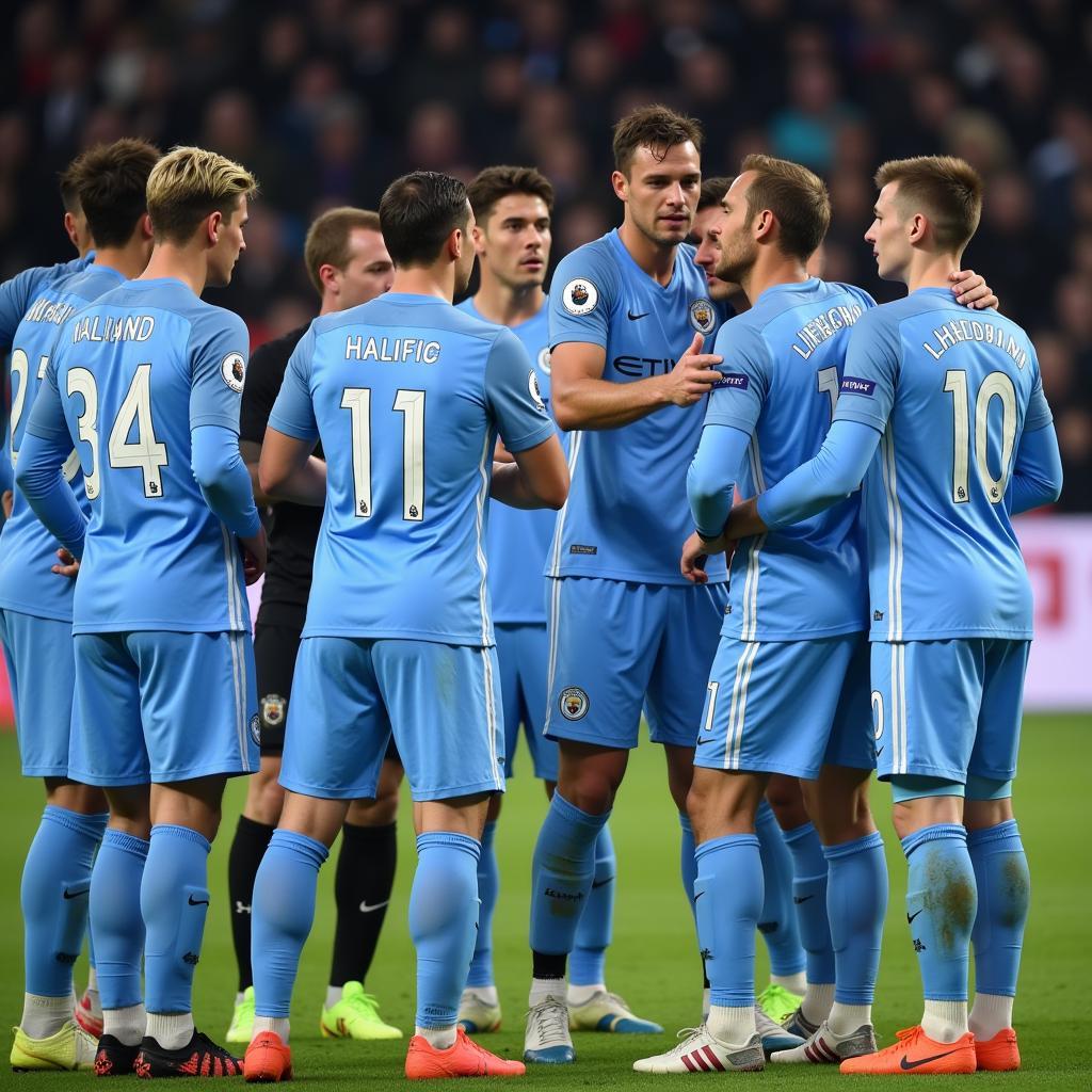 Manchester City Team Huddle