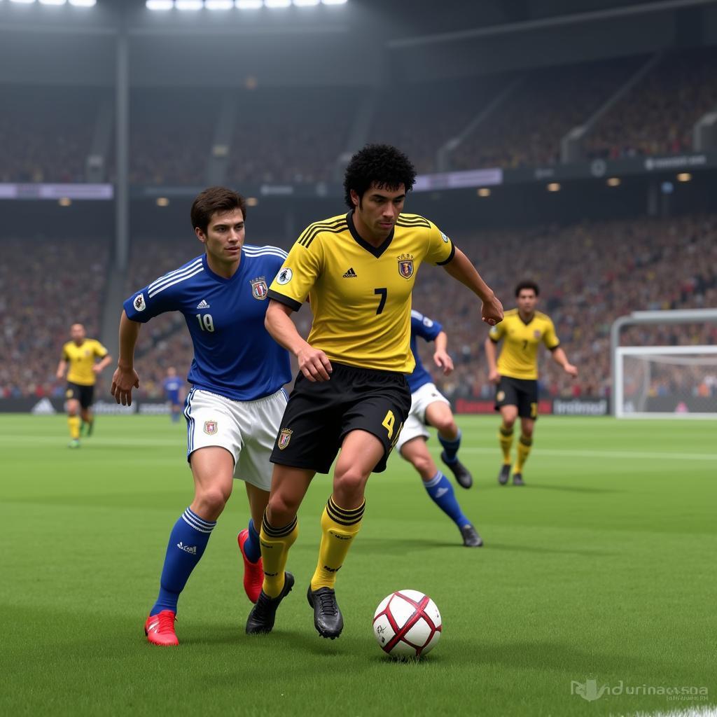 Maradona Dribbling Past Opponents in FIFA Online 3