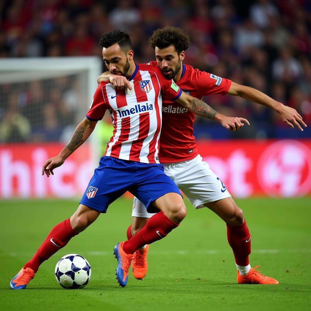 Mario Suarez playing for Atletico Madrid