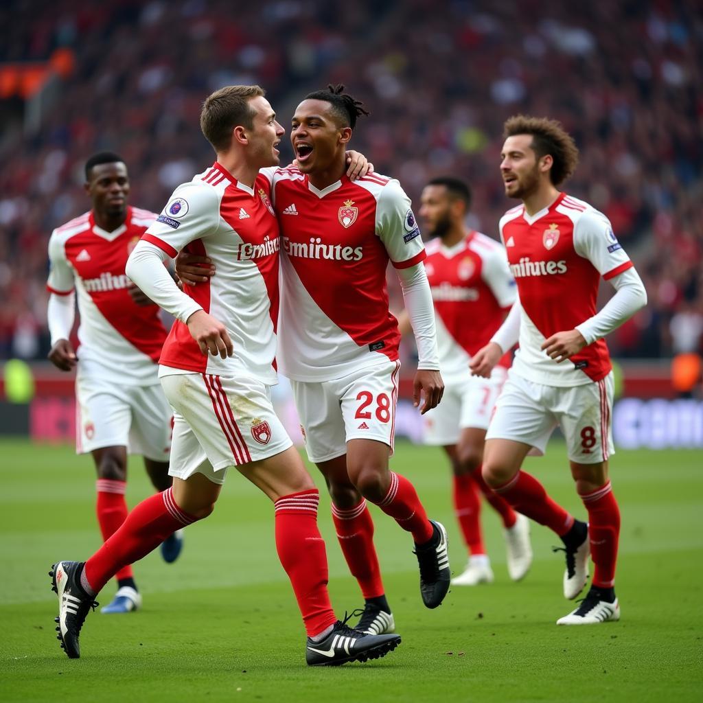 Kylian Mbappé celebrating a goal for AS Monaco