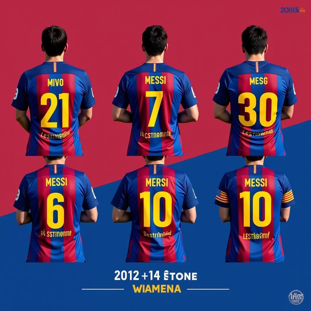 Messi's Barcelona Jersey Font Evolution