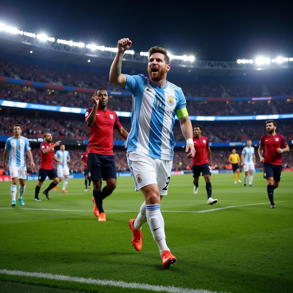 Lionel Messi Celebrating a Goal