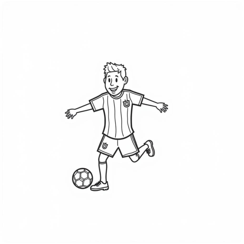 Messi Coloring Page for Kids