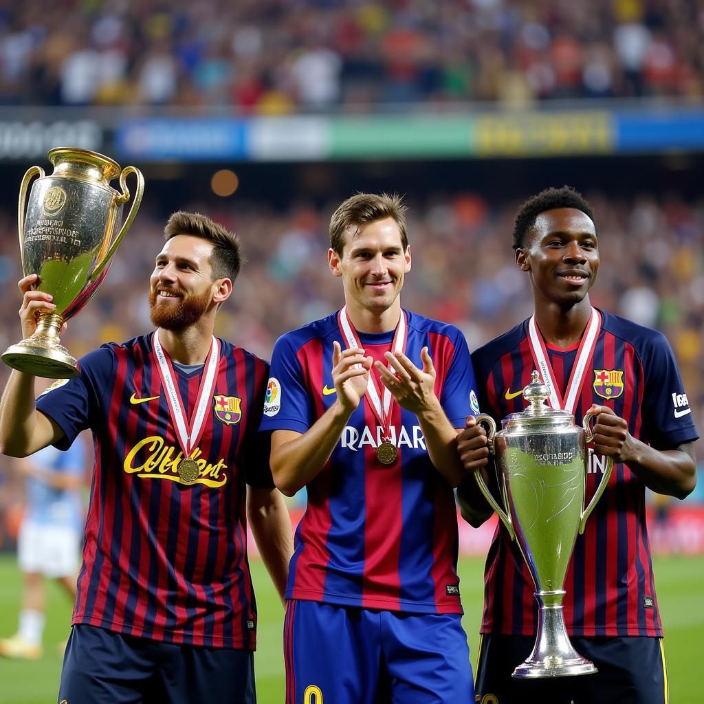 Messi, Haaland, and Mbappe Trophy Celebrations