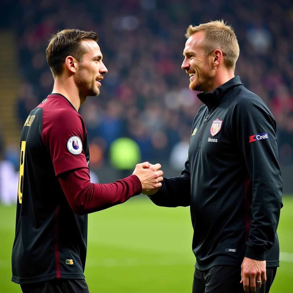 Milner and Haaland Shaking Hands After a Match