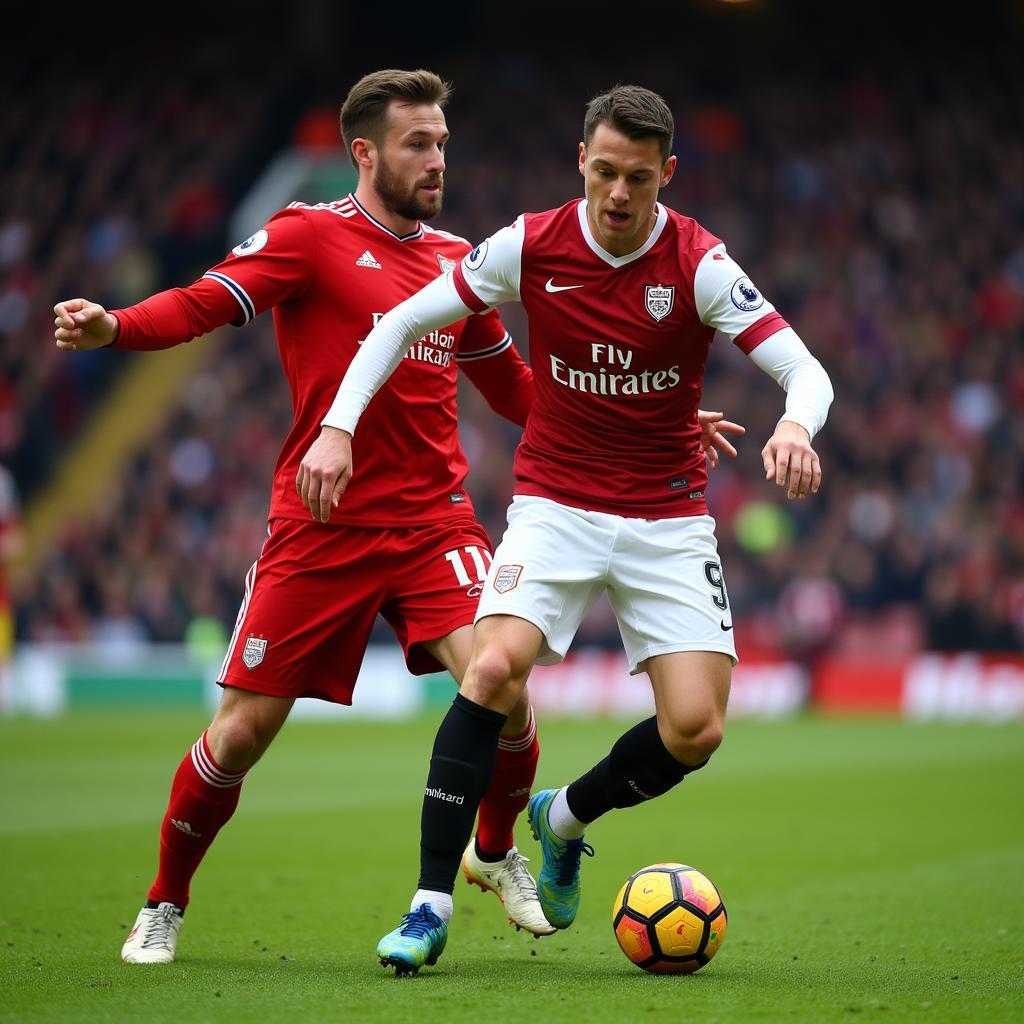 Milner and Haaland Battling for the Ball