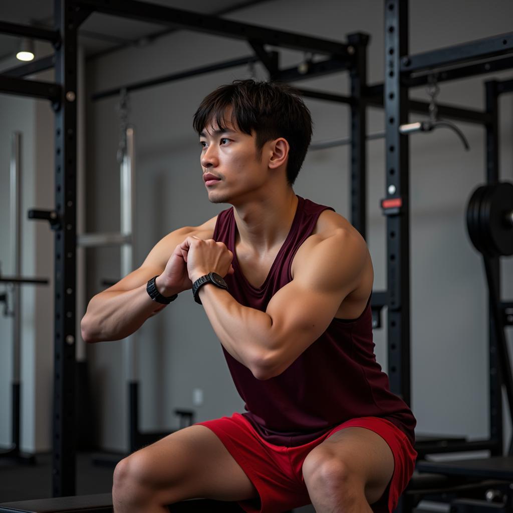 Minh Hai during a training session